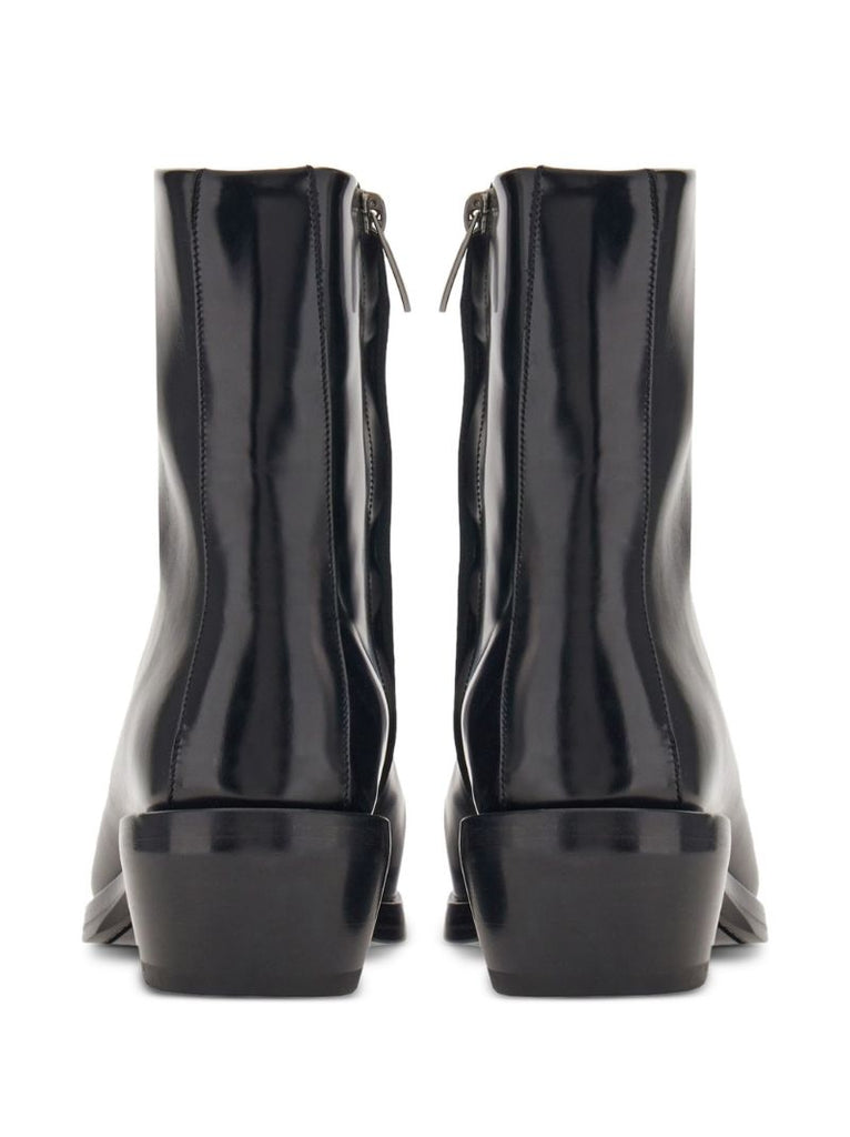 Black Leather Ankle Boots