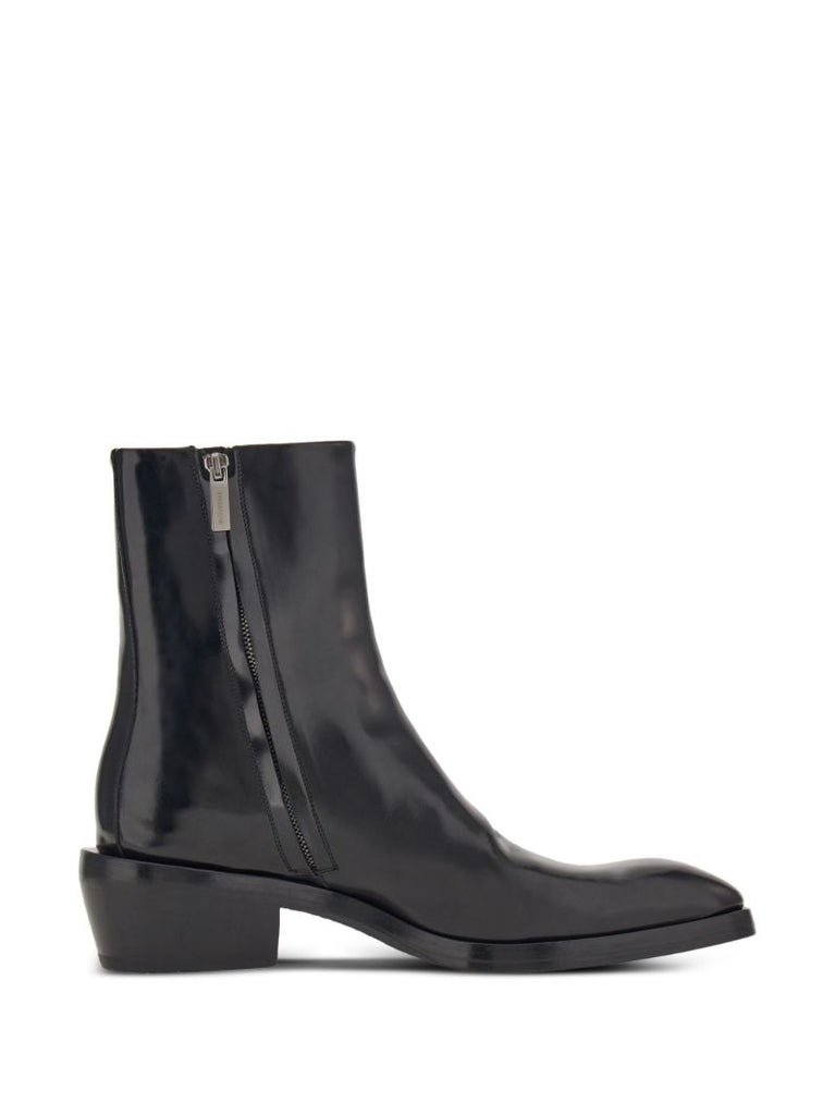 Black Leather Ankle Boots