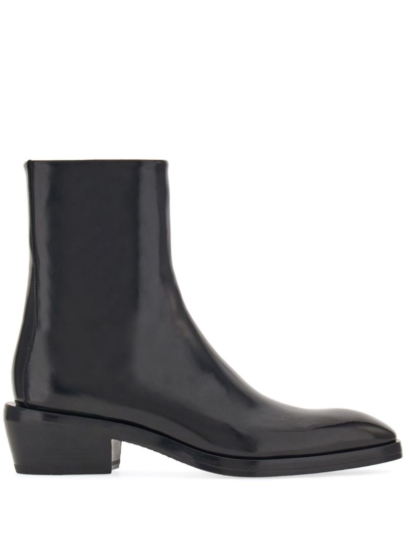 Black Leather Ankle Boots