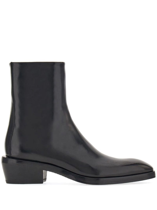 Black Leather Ankle Boots