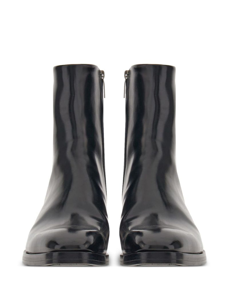 Black Leather Ankle Boots