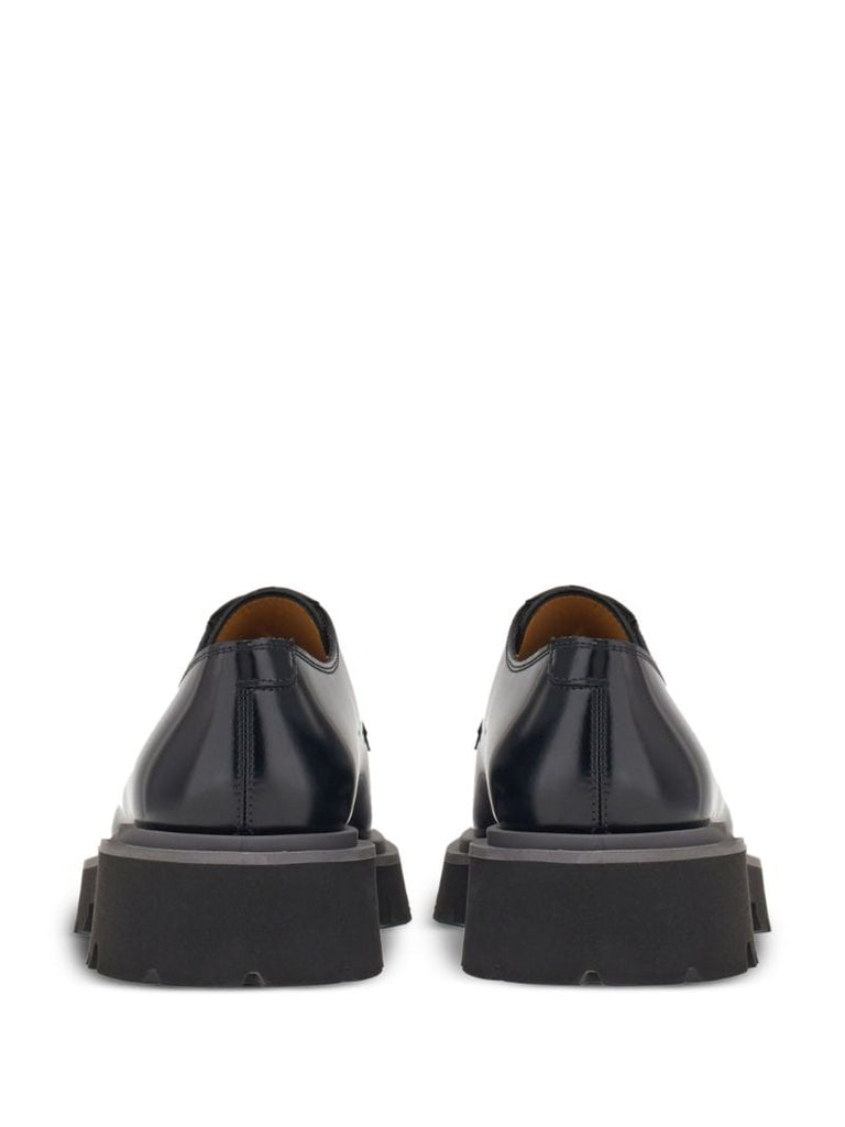 Black Leather Derby Shoes