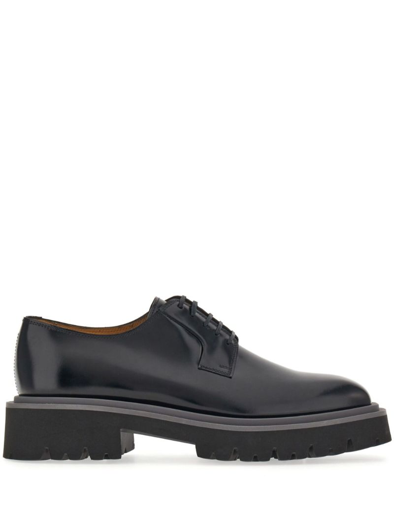 Black Leather Derby Shoes