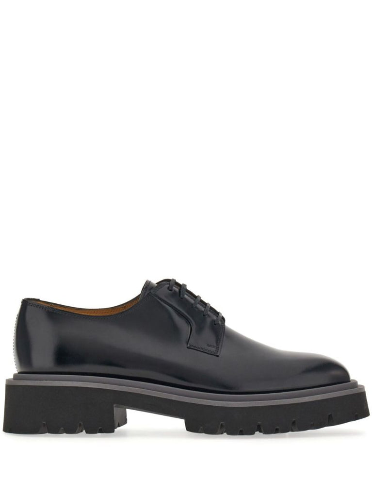 Black Leather Derby Shoes