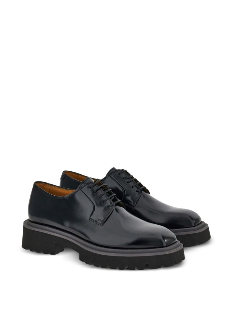 Black Leather Derby Shoes