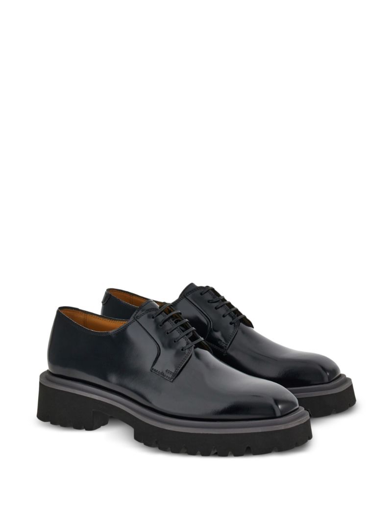 Black Leather Derby Shoes