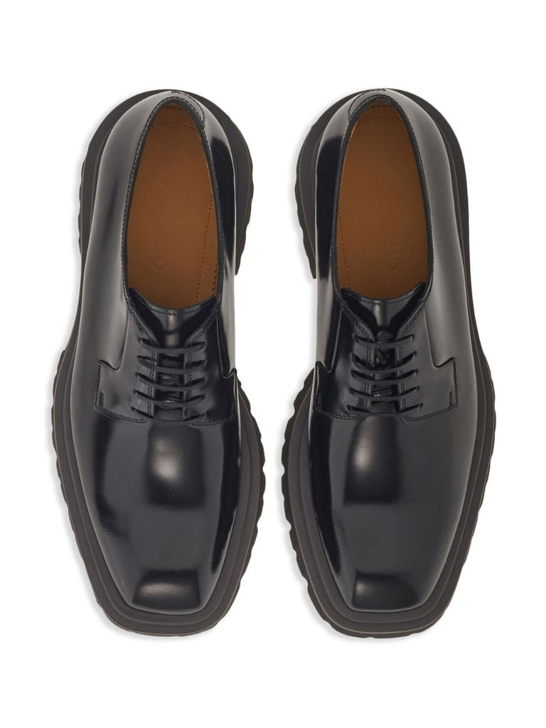 Black Leather Derby Shoes