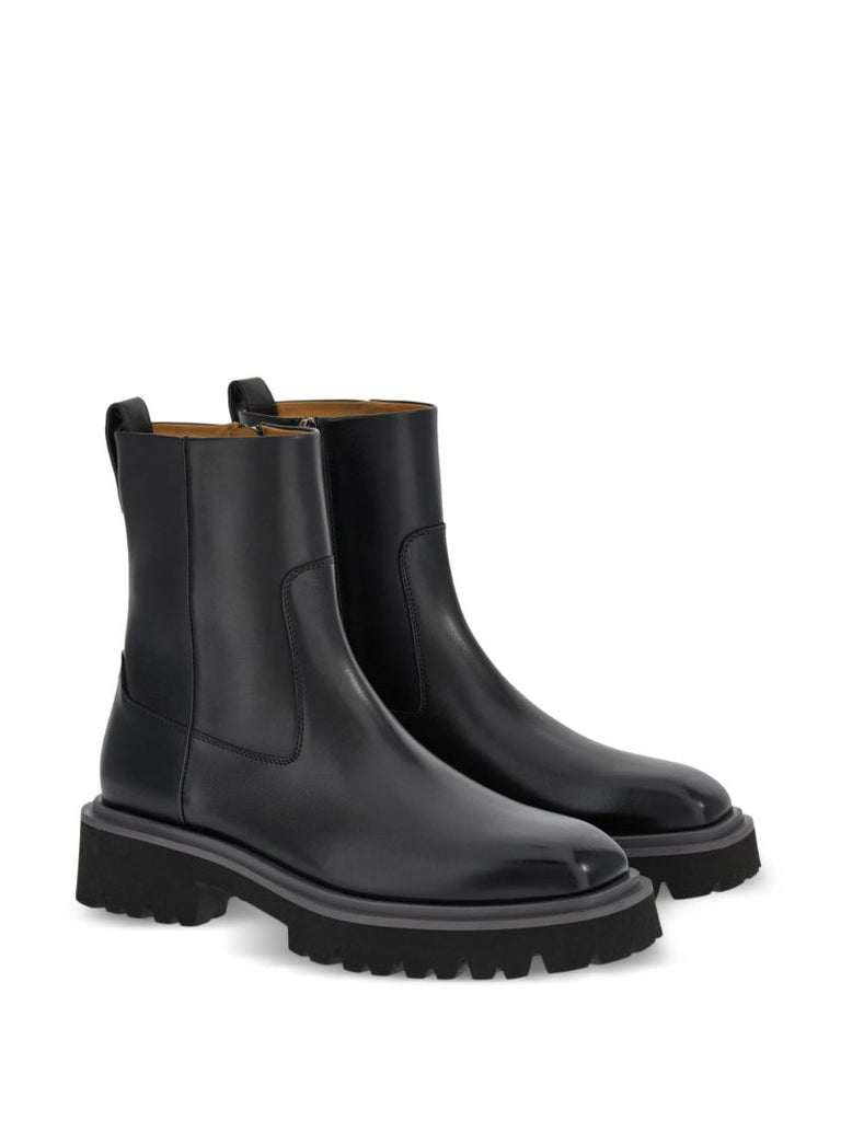 Black Leather Ankle Boots