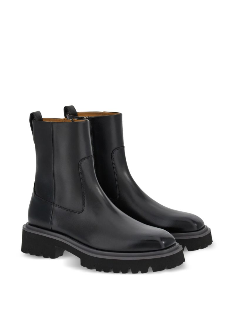 Black Leather Ankle Boots