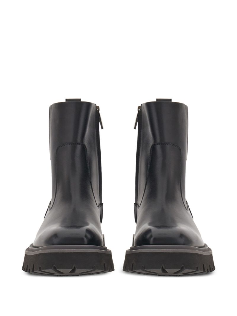 Black Leather Ankle Boots