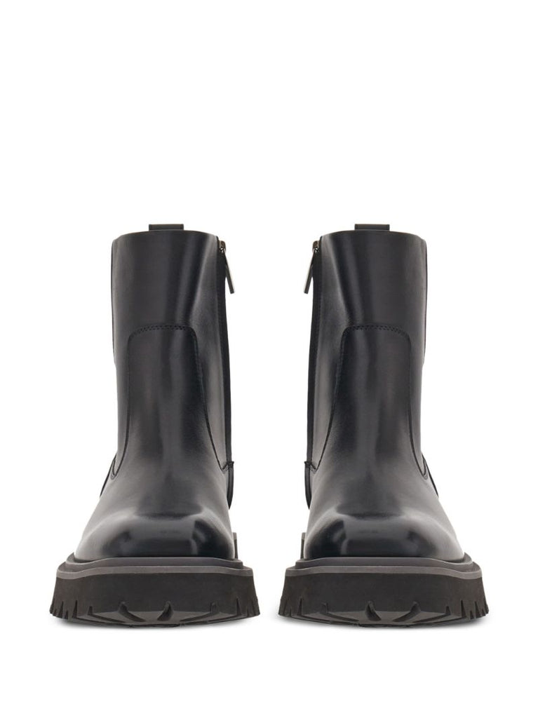 Black Leather Ankle Boots