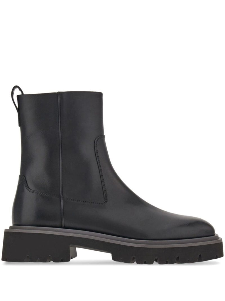 Black Leather Ankle Boots