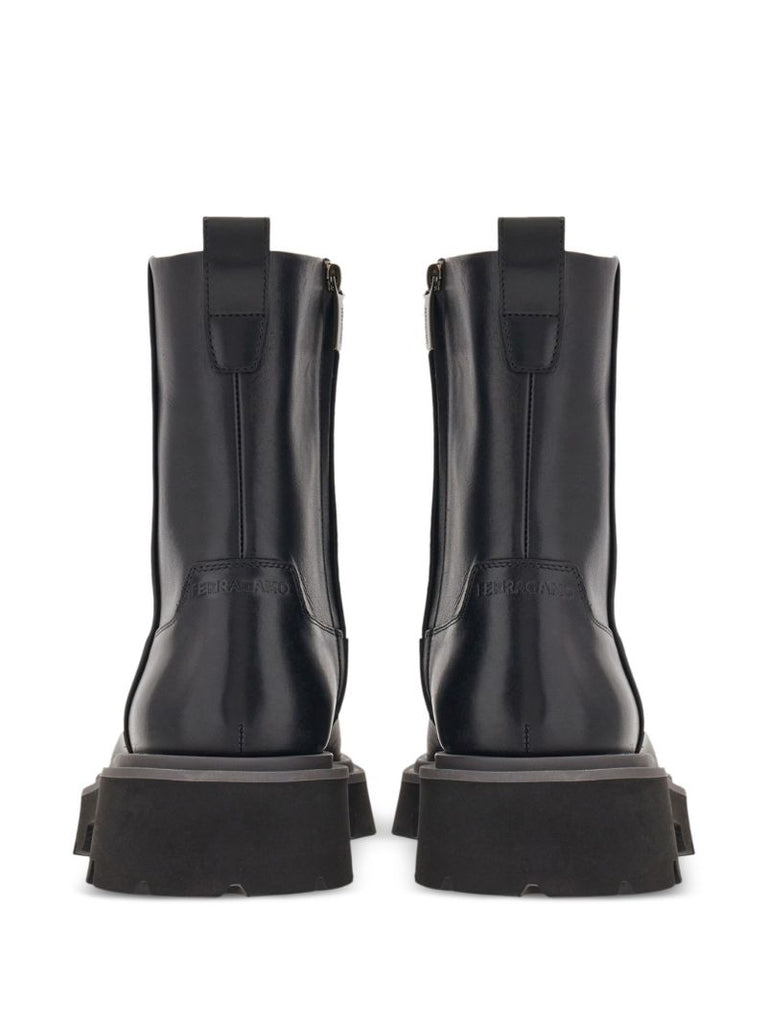 Black Leather Ankle Boots