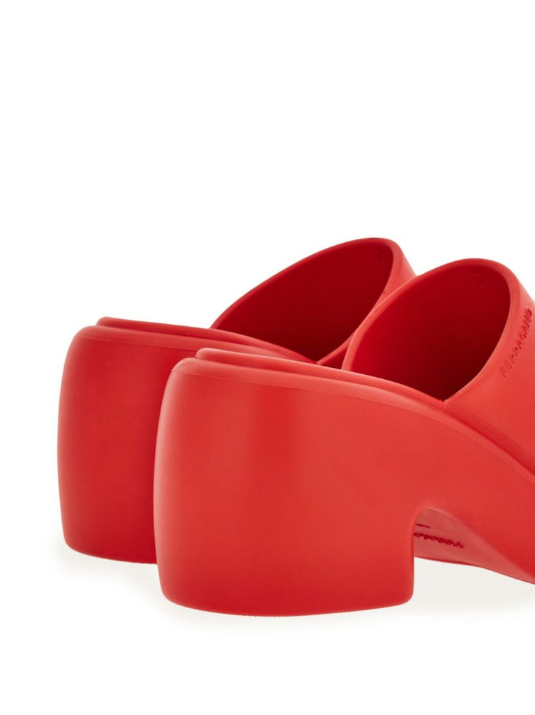 Red 55 Chunky Platform Mules