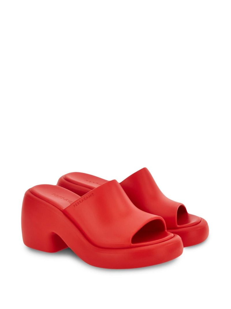 Red 55 Chunky Platform Mules
