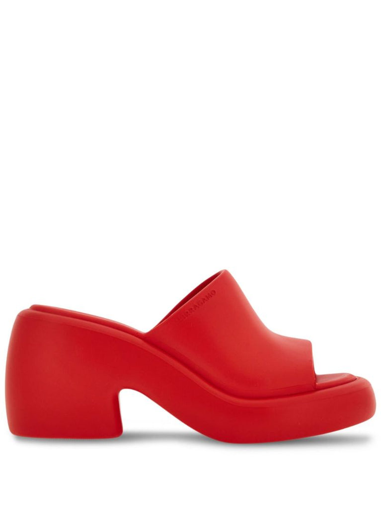 Red 55 Chunky Platform Mules