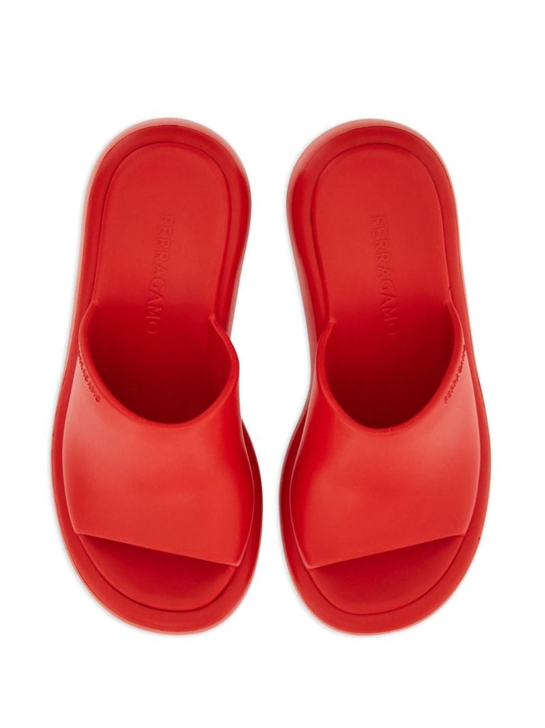 Red 55 Chunky Platform Mules