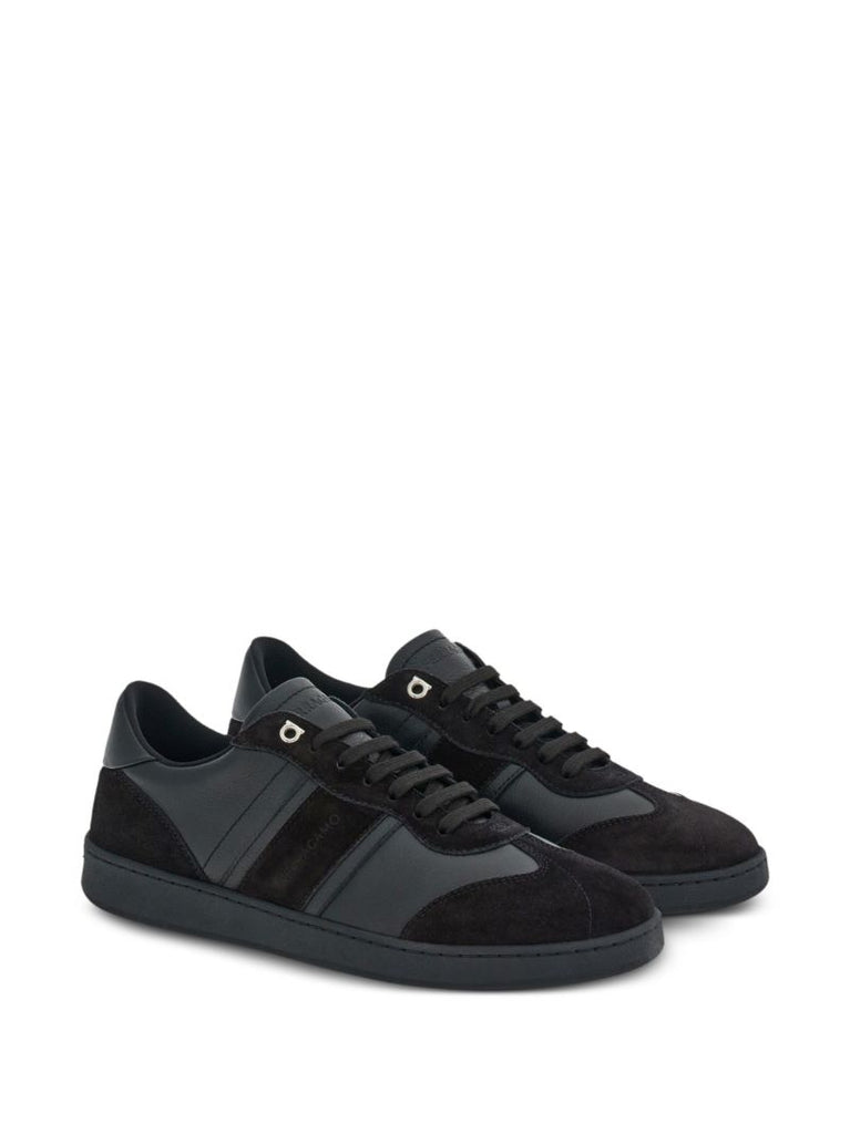 Black Gancini Leather Sneakers