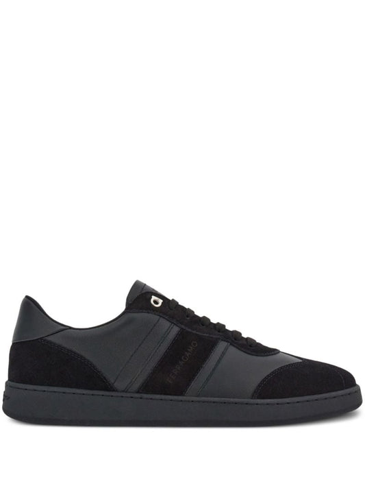 Black Gancini Leather Sneakers