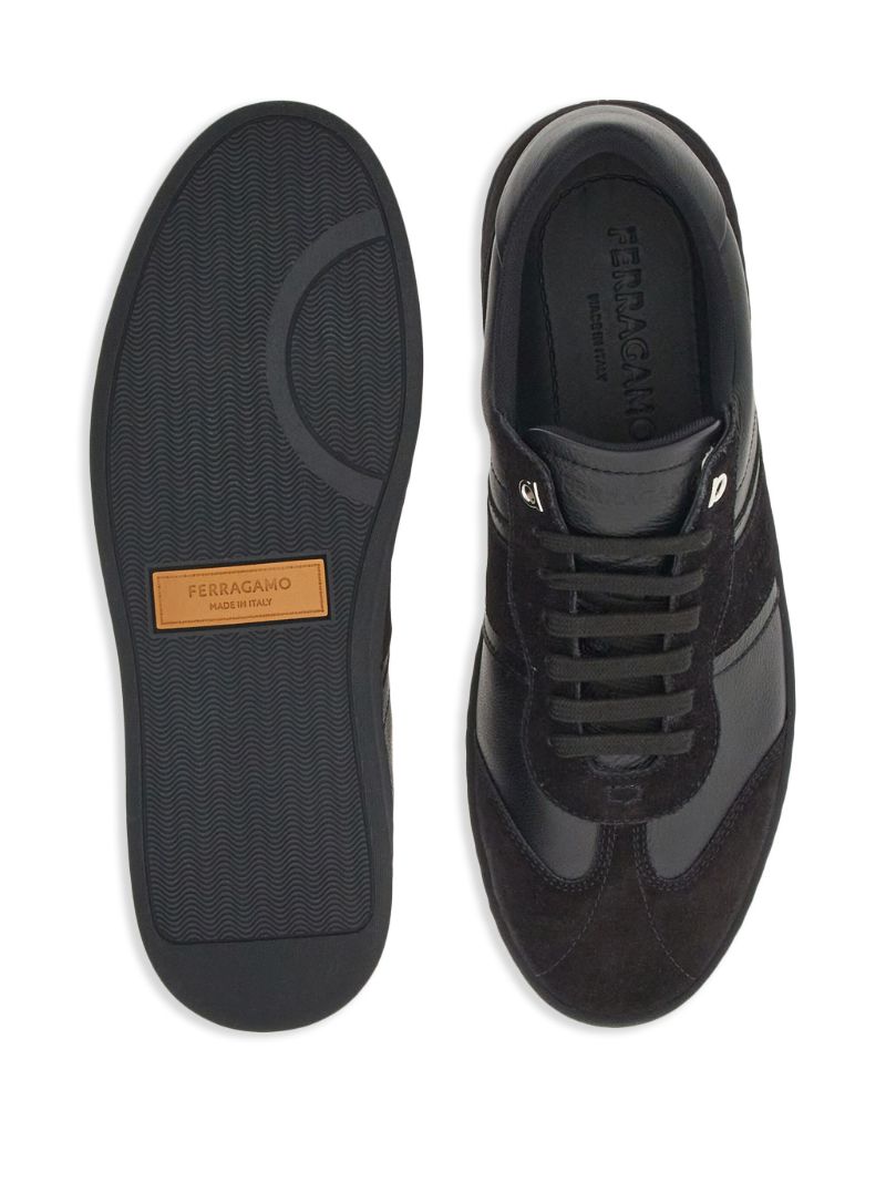 Black Gancini Leather Sneakers