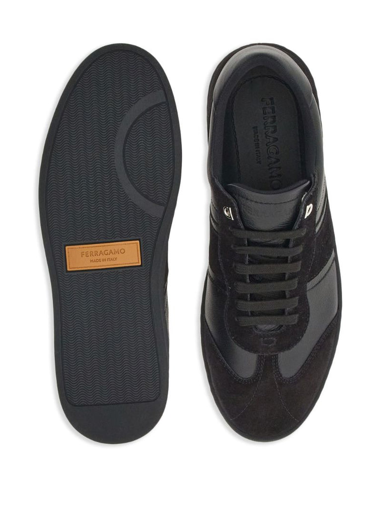 Black Gancini Leather Sneakers