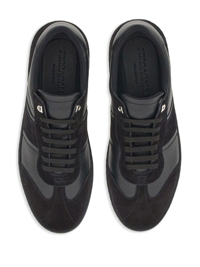 Black Gancini Leather Sneakers