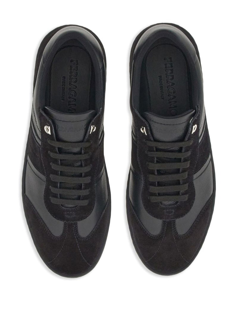Black Gancini Leather Sneakers