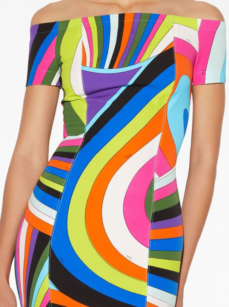 Pink Iride-print Mini Dress