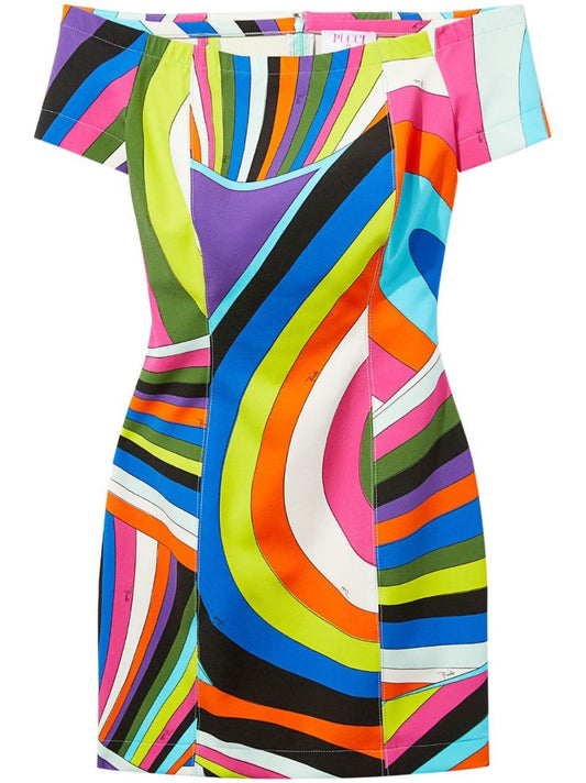 Pink Iride-print Mini Dress
