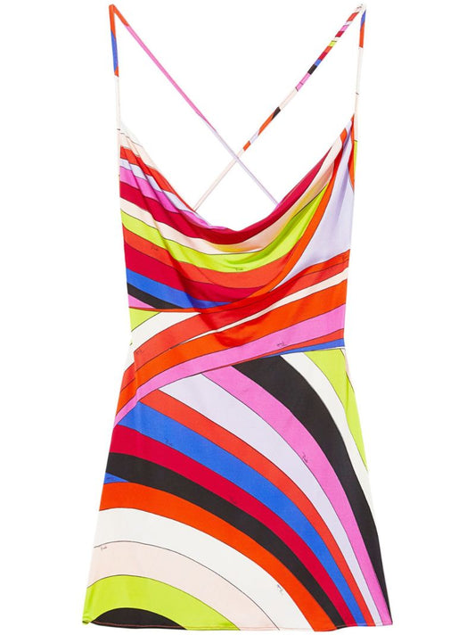Multicolour Iride Print Minidress