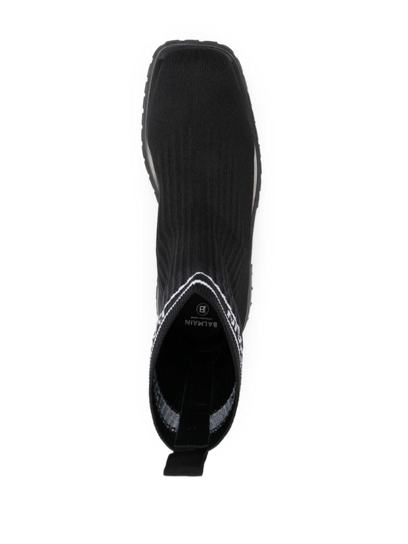 Black Knitted Sock Ankle Boots