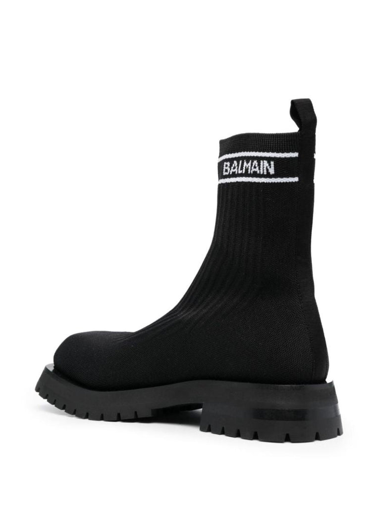 Black Knitted Sock Ankle Boots
