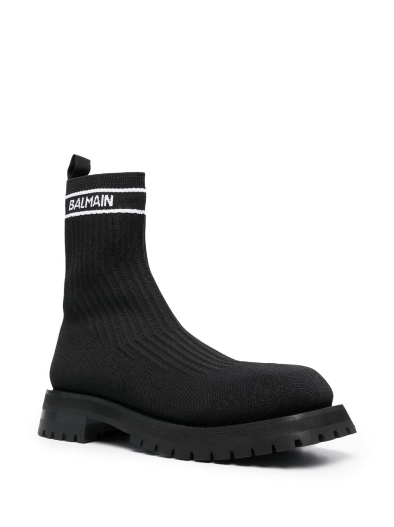 Black Knitted Sock Ankle Boots