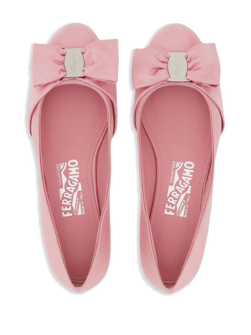 Pink Vara Bow Embellishment Ballerina Shoes