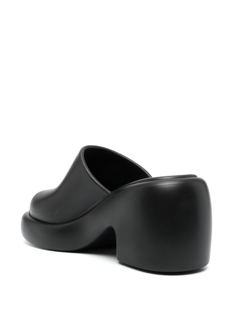 Black Chunky 55 Rubber Mules
