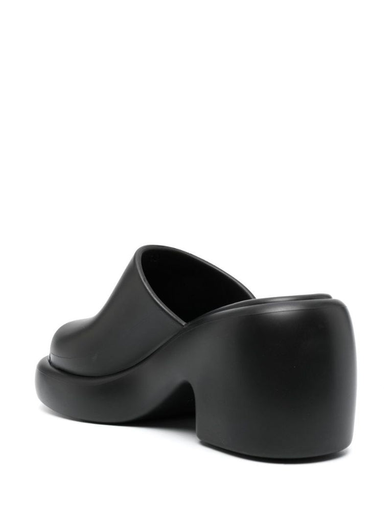 Black Chunky 55 Rubber Mules