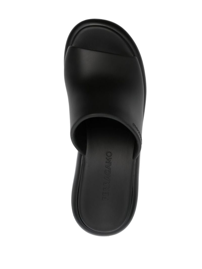 Black Chunky 55 Rubber Mules