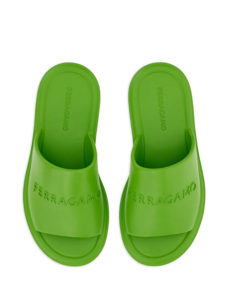 Green Debossed Logo Slides