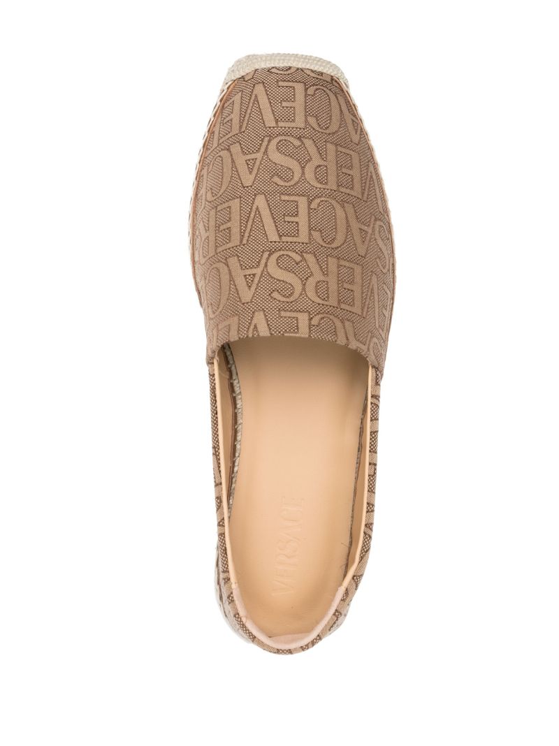 Brown Logo Print Canvas Espadrilles