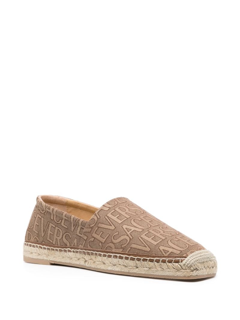 Brown Logo Print Canvas Espadrilles