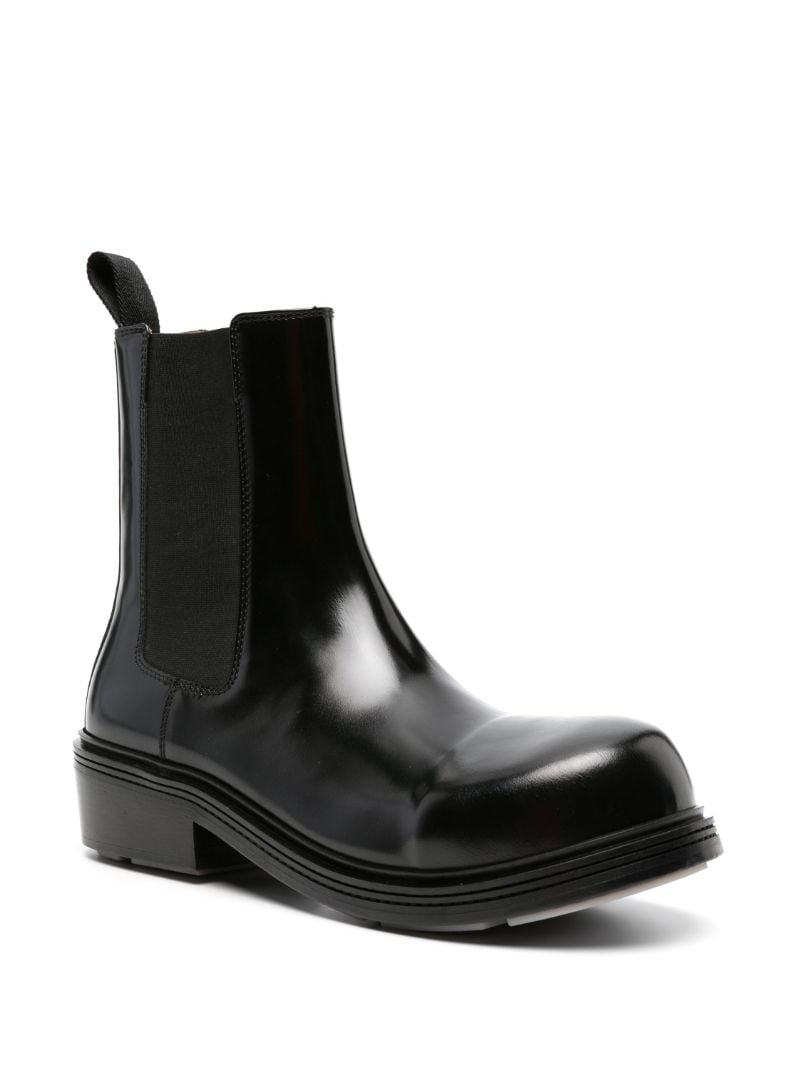 Black Fireman Leather Chelsea Boots