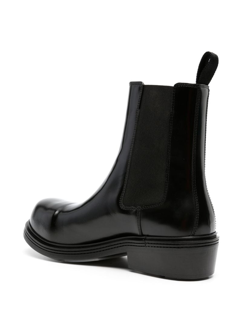 Black Fireman Leather Chelsea Boots