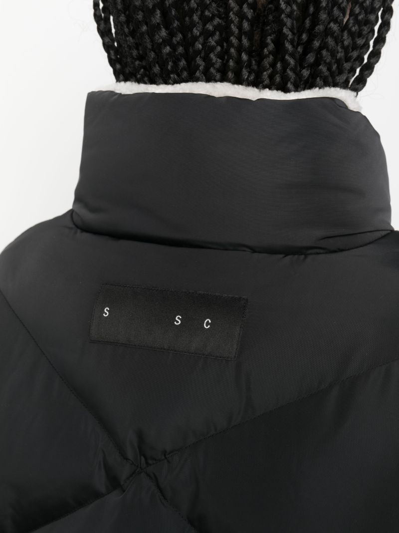 White Maya Shearling Short Puffer Jacket