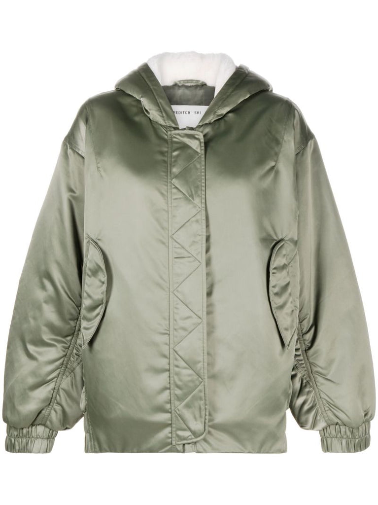 Green Nila Shearling Bomber Jacket
