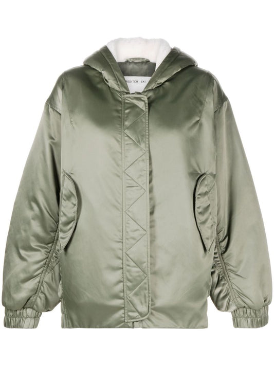 Green Nila Shearling Bomber Jacket