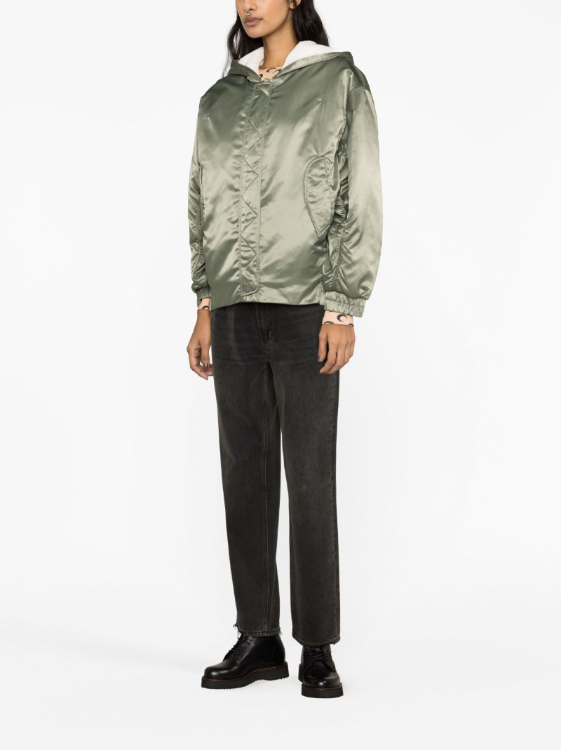Green Nila Shearling Bomber Jacket