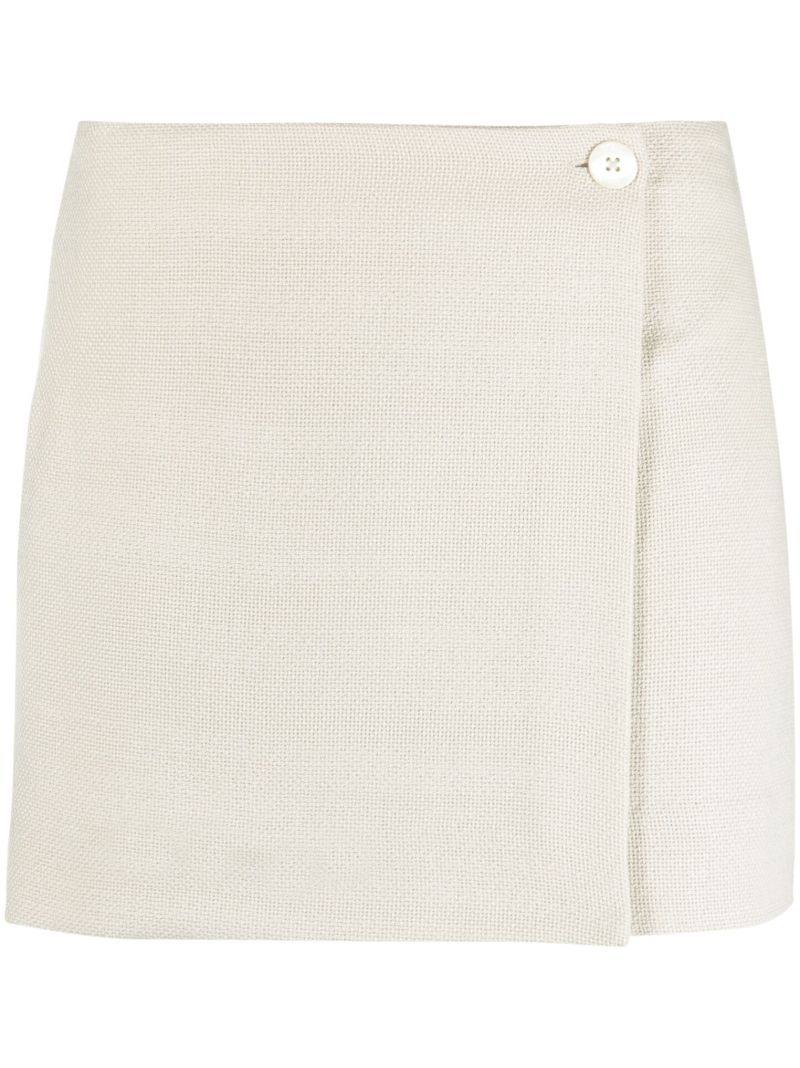 Neutral Tour Wrap Mini Skirt