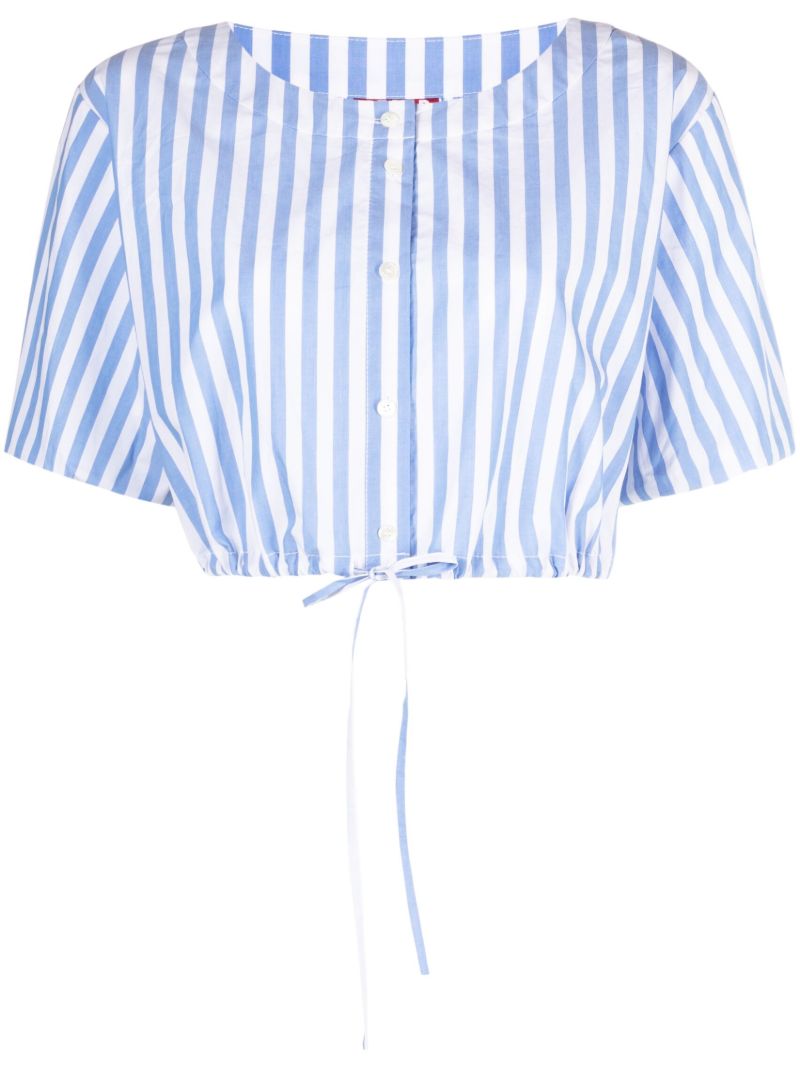 Blue Ellington Striped Crop Top