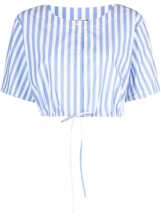 Blue Ellington Striped Crop Top