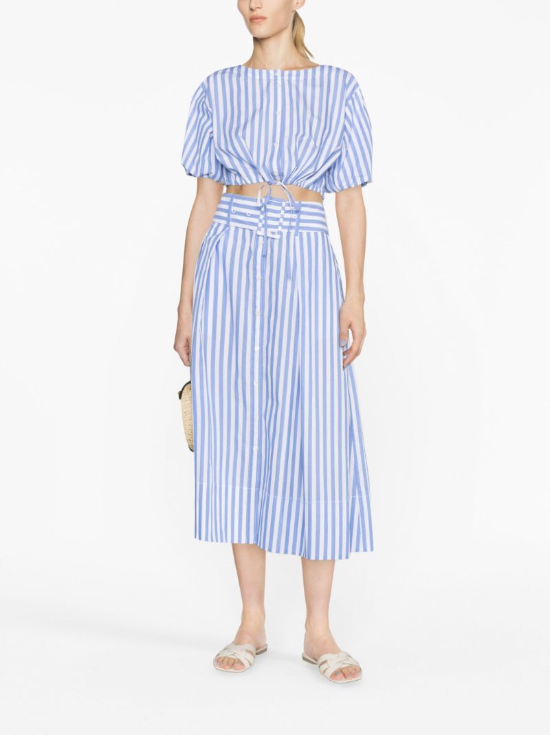 Blue Ellington Striped Crop Top